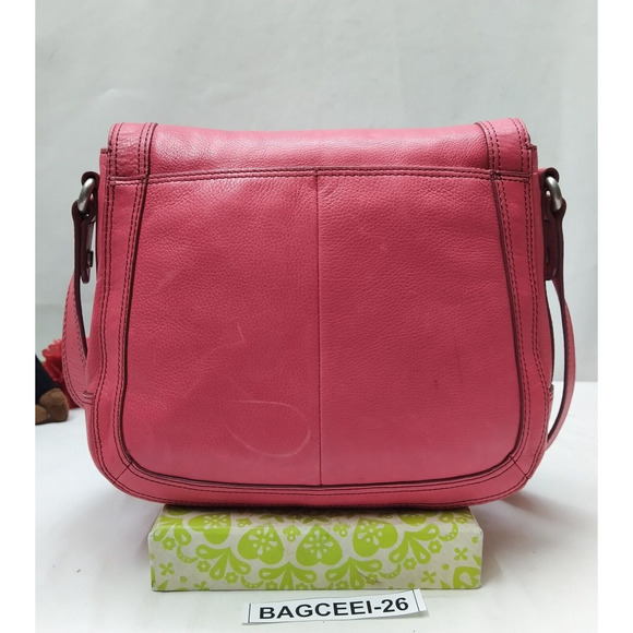 Fossil Red Leather Turnlock Flap Closure Crossbody Bag - Picture 2 of 14